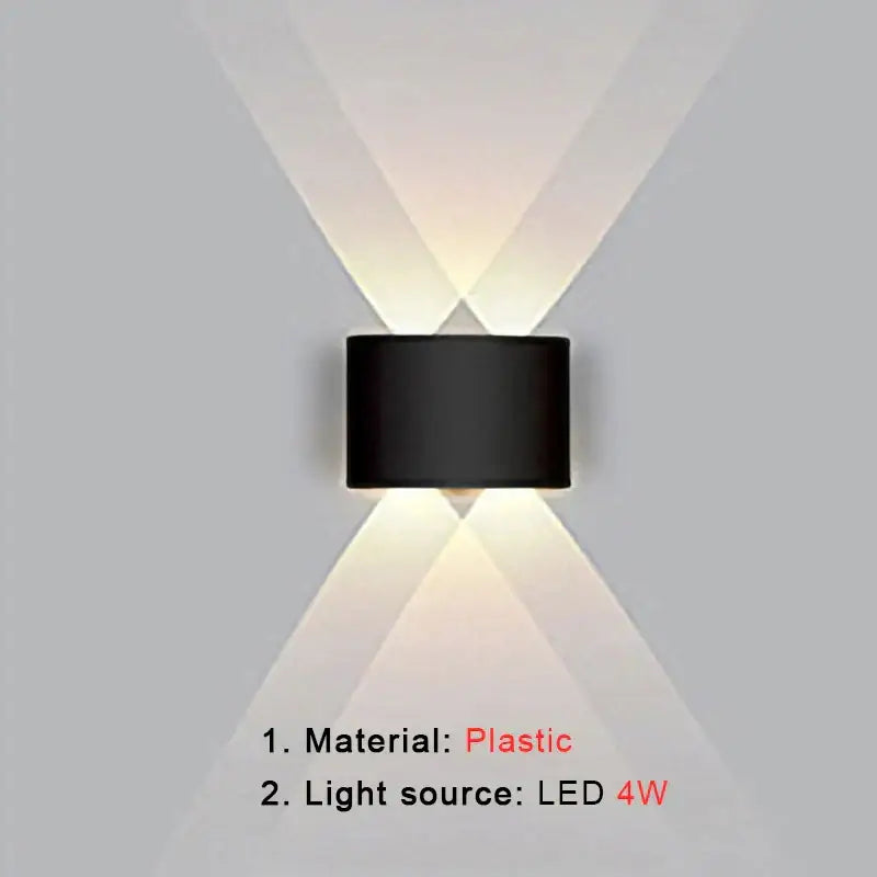 Modern black rectangular led wall lamp living room ambient light