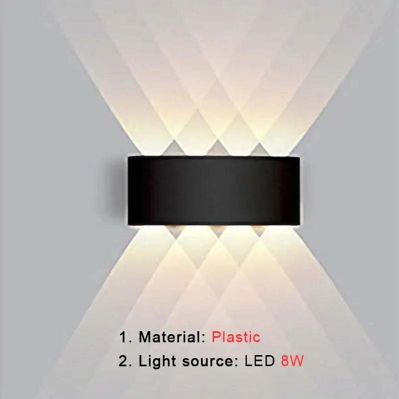 Modern black rectangular led wall lamp living room ambient light