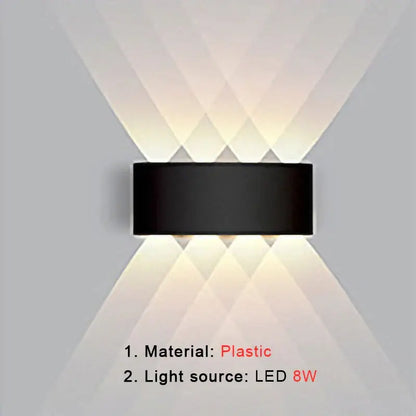 Modern black rectangular led wall lamp living room ambient light