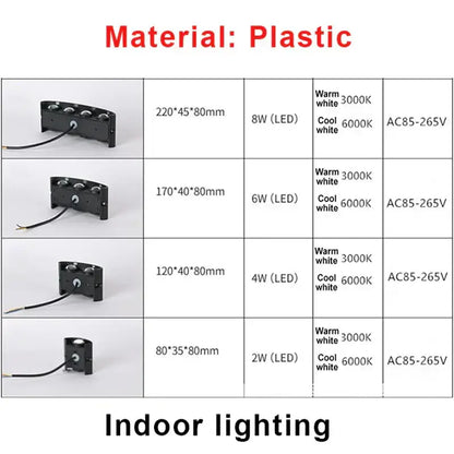 Modern black rectangular led wall lamp living room ambient light