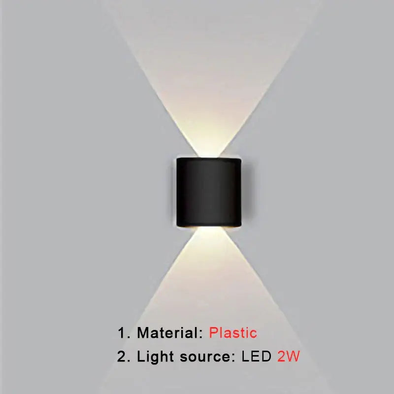 Modern black rectangular led wall lamp living room ambient light