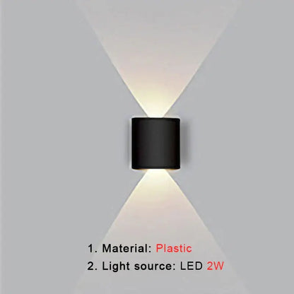 Modern black rectangular led wall lamp living room ambient light