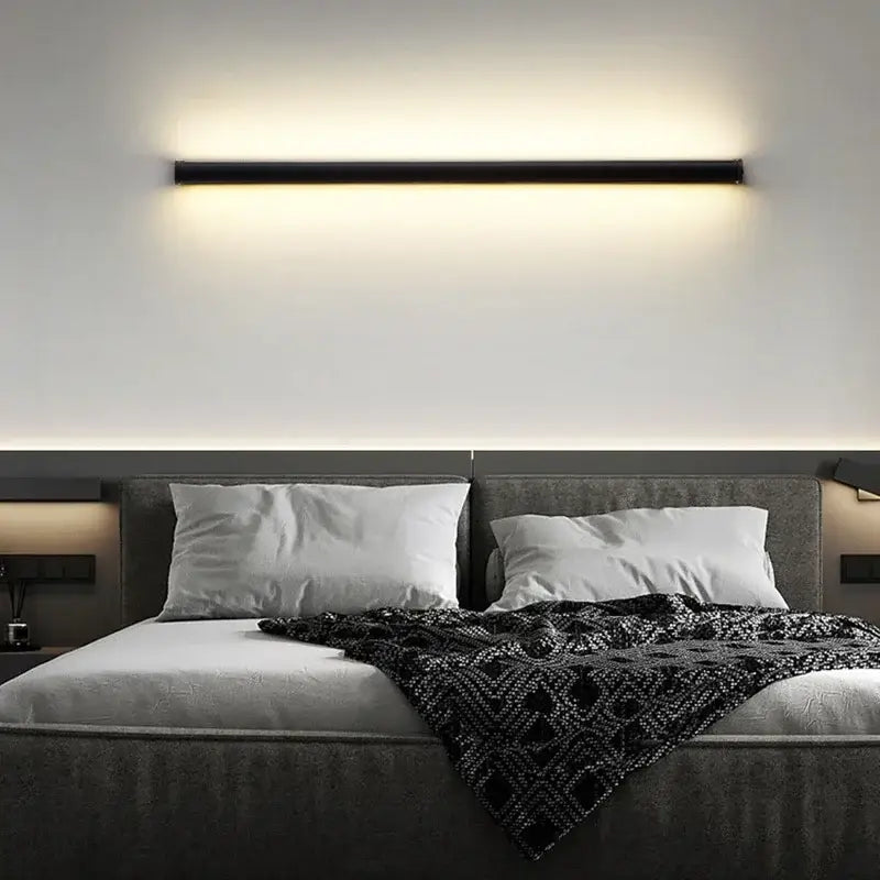 Modern black rectangular led wall lamp living room sconce