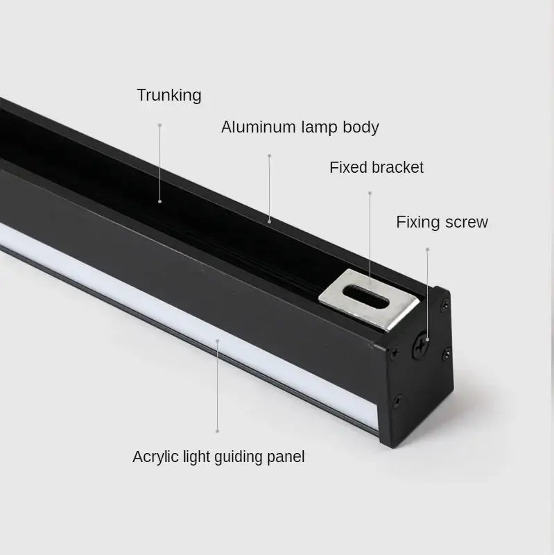 Modern black rectangular led wall lamp living room sconce