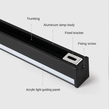 Modern black rectangular led wall lamp living room sconce