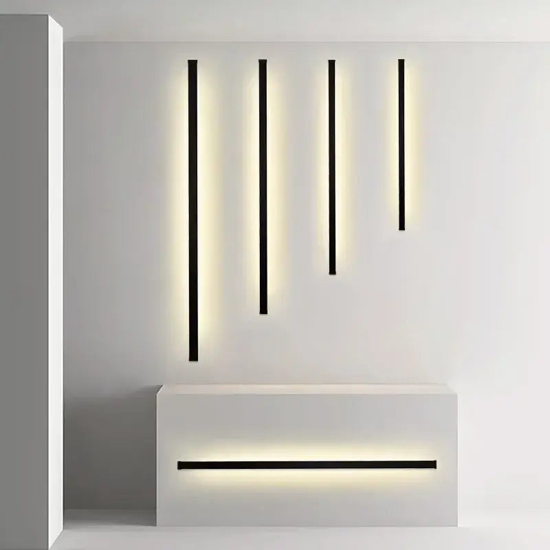 Modern black rectangular led wall lamp living room sconce