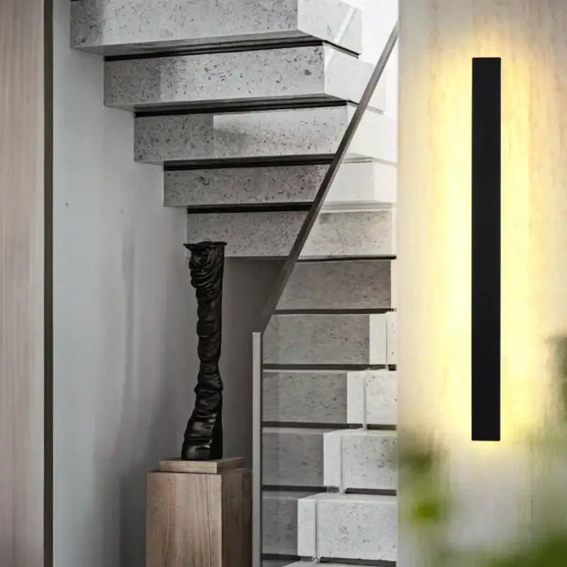 Modern black rectangular led wall light for living room