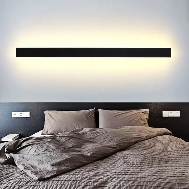 Modern black rectangular led wall light for living room