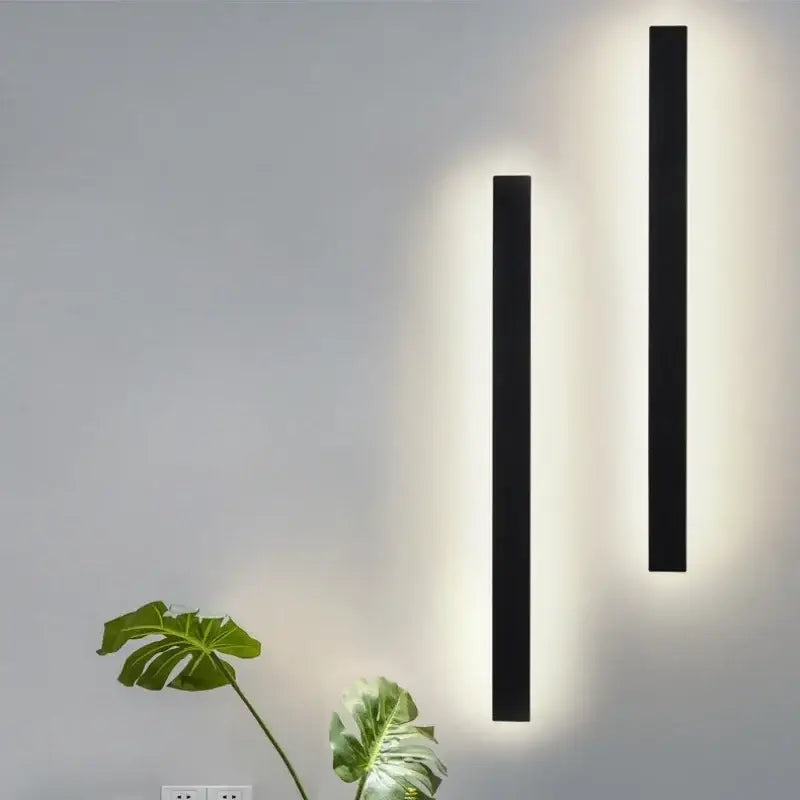Modern black rectangular led wall light for living room