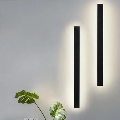 Modern black rectangular led wall light for living room