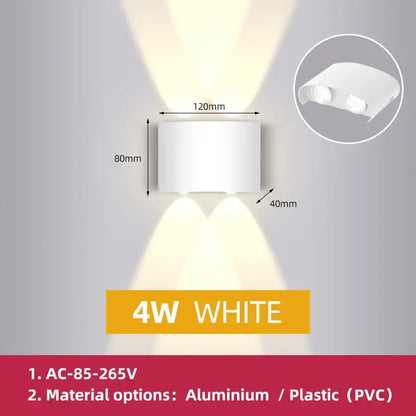 Modern black rectangular led wall light garden or living room decor