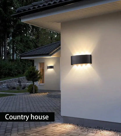 Modern black rectangular led wall light garden or living room decor