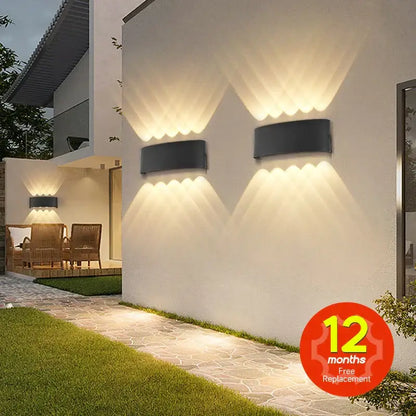 Modern black rectangular led wall light garden or living room decor