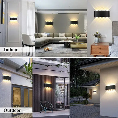 Modern black rectangular led wall light garden or living room decor