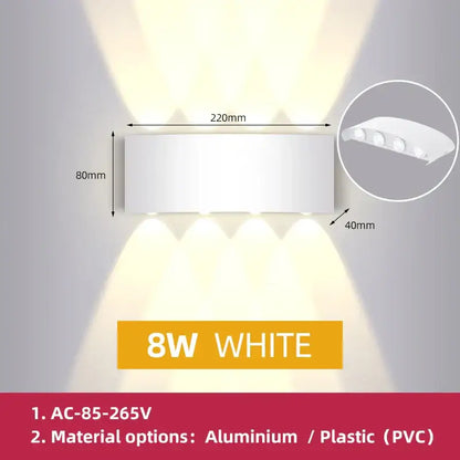 Modern black rectangular led wall light garden or living room decor