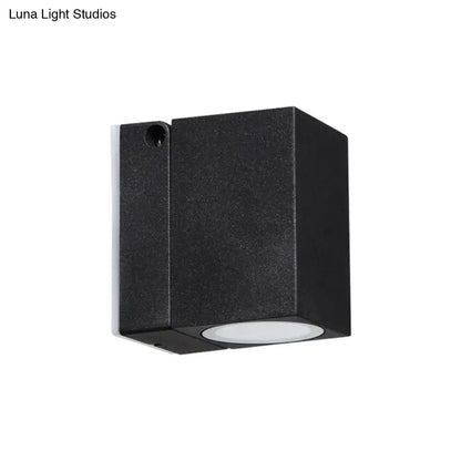 Modern black rectangular mini led wall sconce patio light