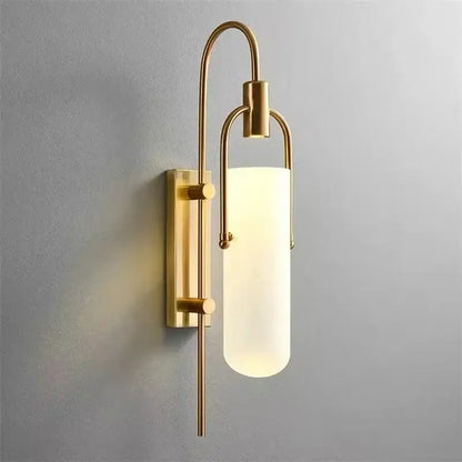 Modern black & red glass shade led wall lamp bedroom sconce