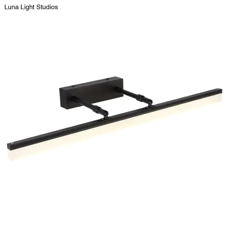 Modern black retractable stick vanity sconce light bathroom fixture