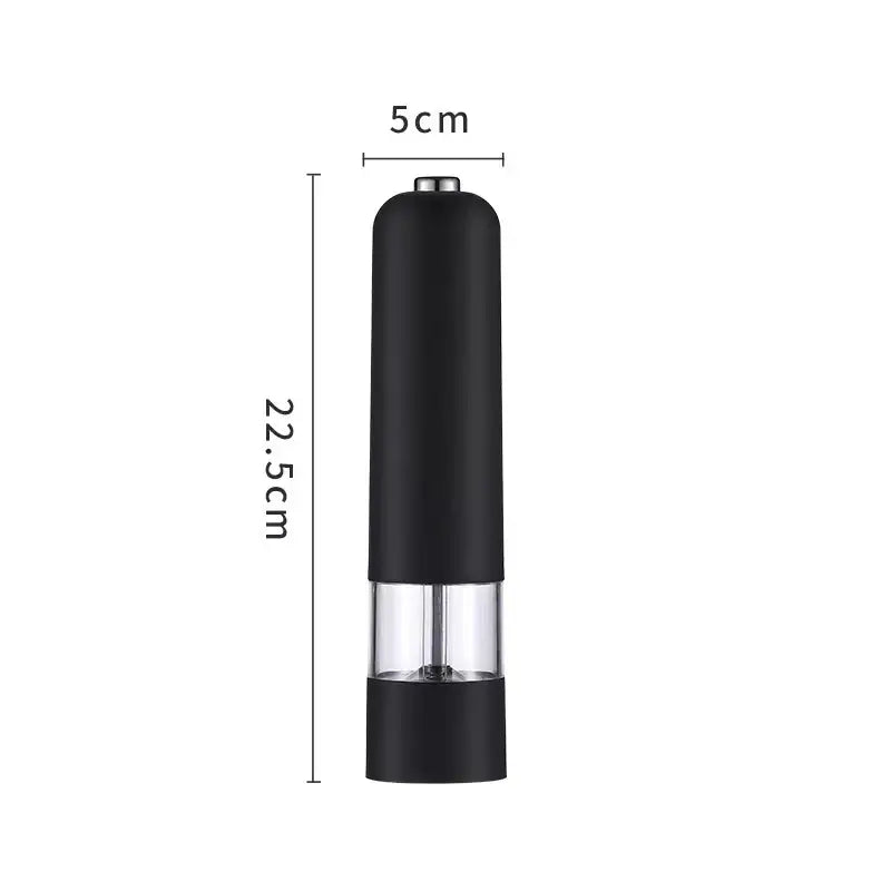 Modern black ribbed automatic salt pepper grinder set kitchen mill