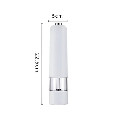 Modern black ribbed automatic salt pepper grinder set kitchen mill