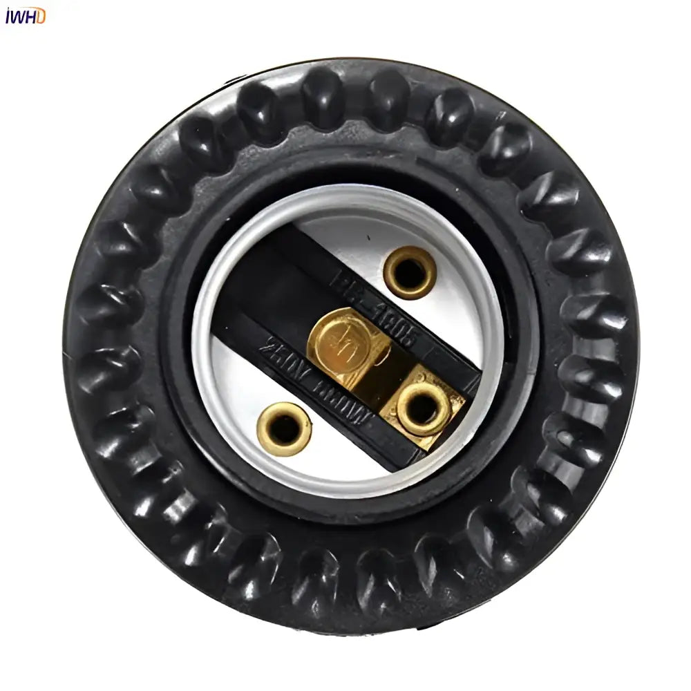 Modern black ribbed e27 socket bulb holder bedroom lamp base