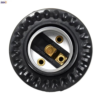Modern black ribbed e27 socket bulb holder bedroom lamp base