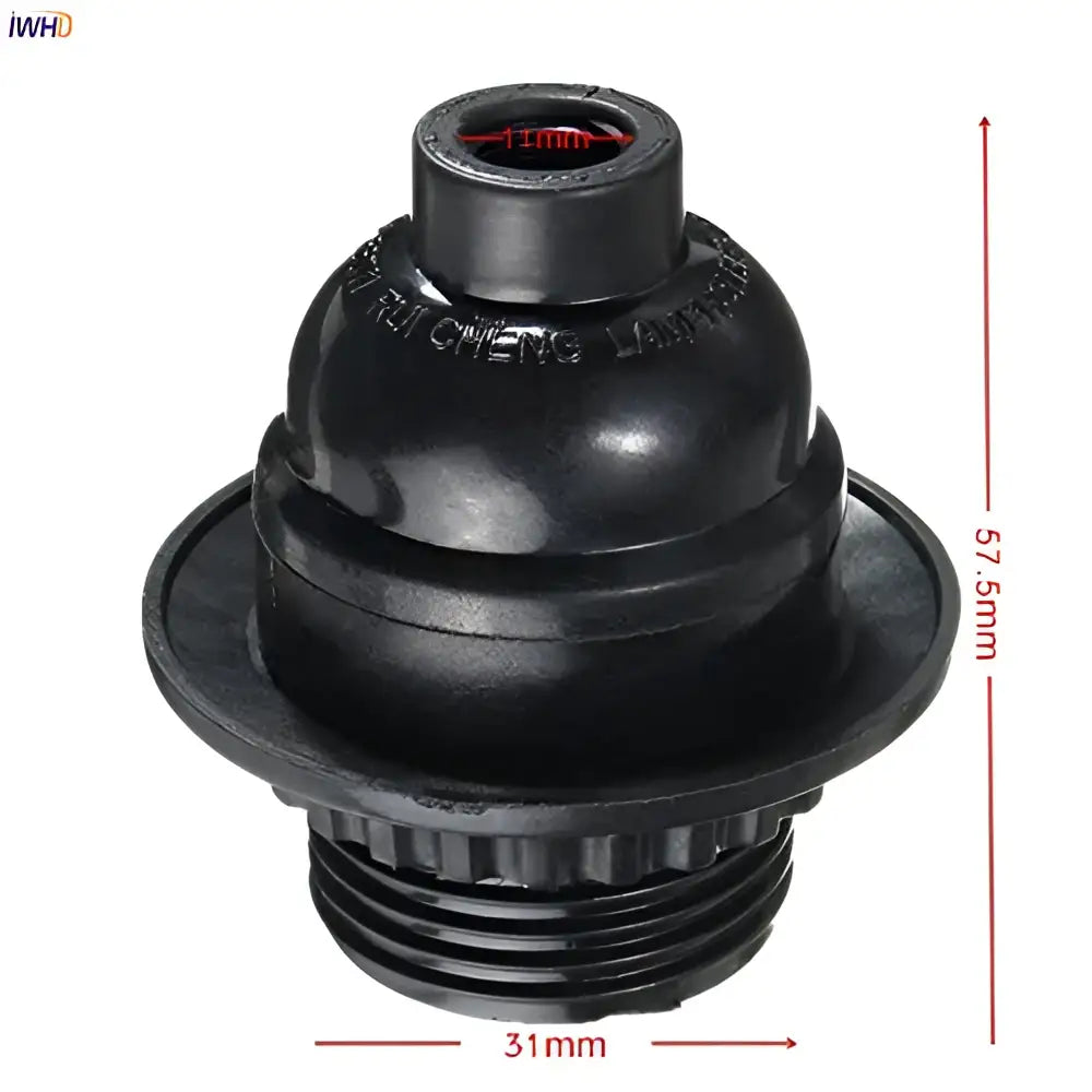 Modern black ribbed e27 socket bulb holder bedroom lamp base