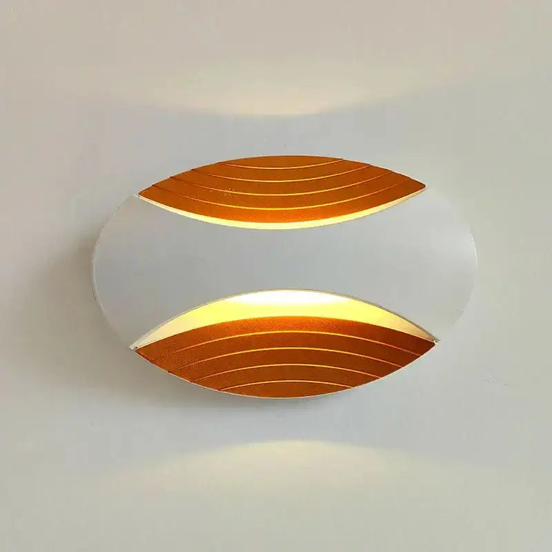 Modern black ribbed led wall lamp for corridor warm amber light