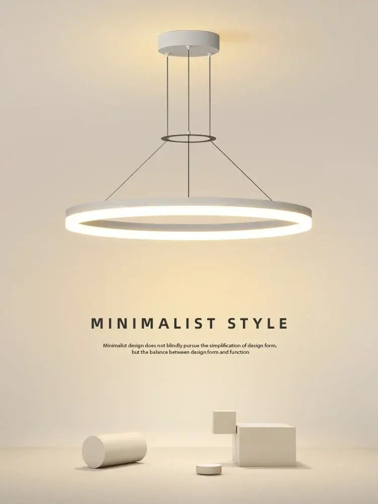 Modern black ring led pendant chandelier for living room