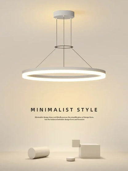 Modern black ring led pendant chandelier for living room