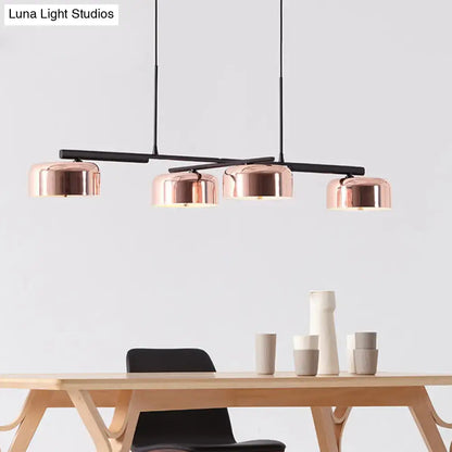 Modern black rose gold diner island lamp dining room pendant light