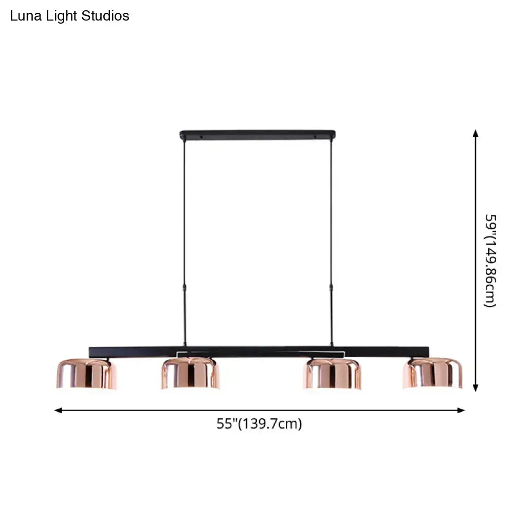 Modern black rose gold diner island lamp dining room pendant light