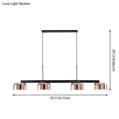 Modern black rose gold diner island lamp dining room pendant light
