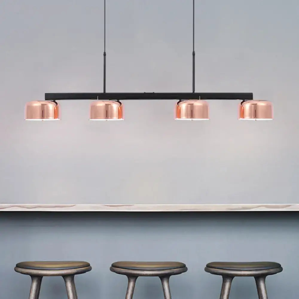 Modern black rose gold diner island lamp dining room pendant light