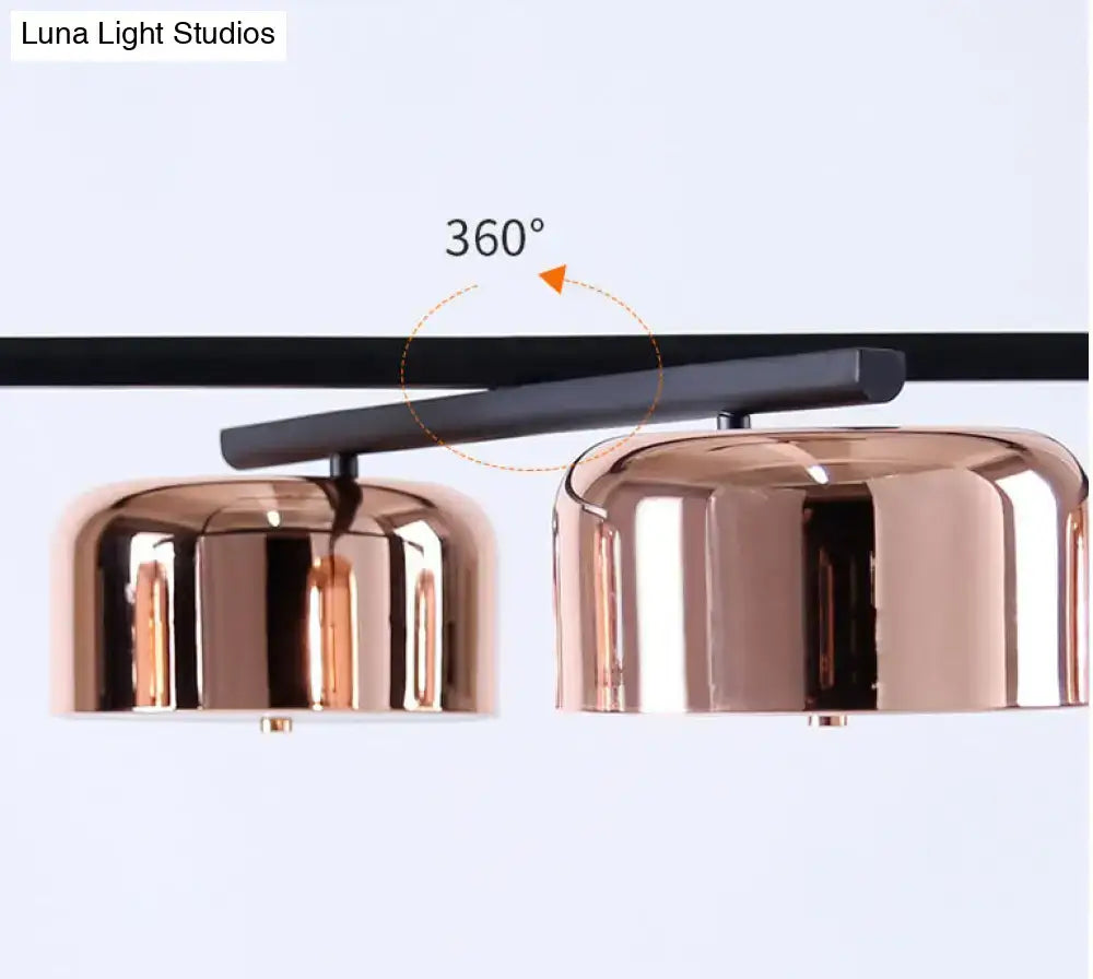 Modern black rose gold diner island lamp dining room pendant light