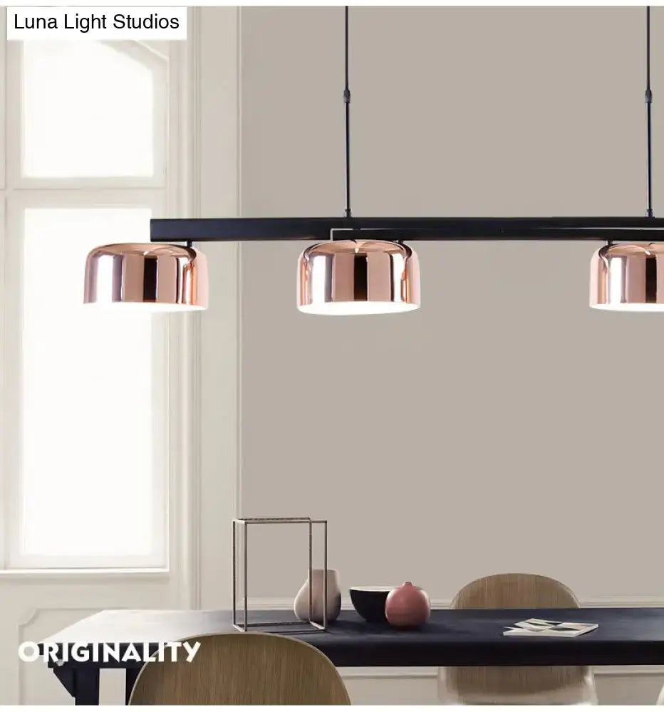 Modern black rose gold diner island lamp dining room pendant light