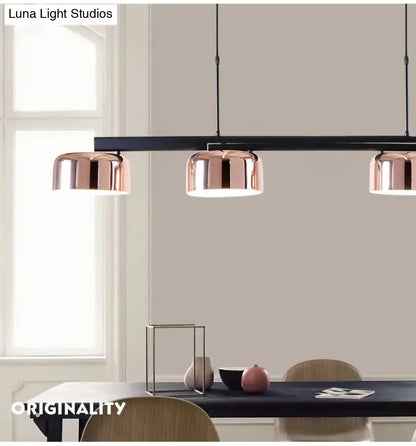 Modern black rose gold diner island lamp dining room pendant light