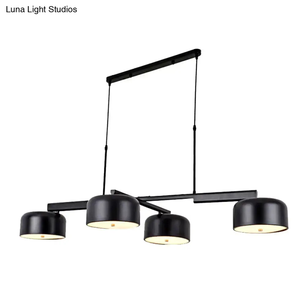 Modern black & rose gold island pendant light kitchen 4 drum shades