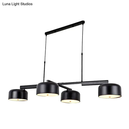 Modern black & rose gold island pendant light kitchen 4 drum shades