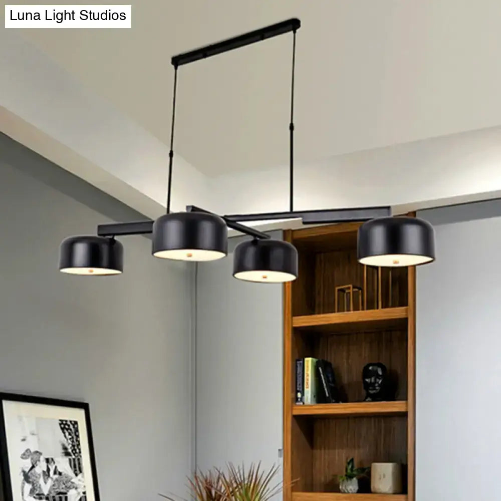 Modern black & rose gold island pendant light kitchen 4 drum shades