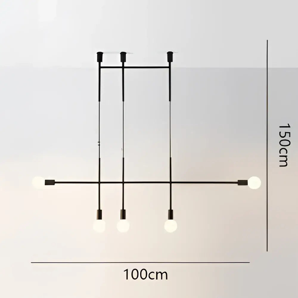 Modern black & rose gold minimalist pendant light dining room