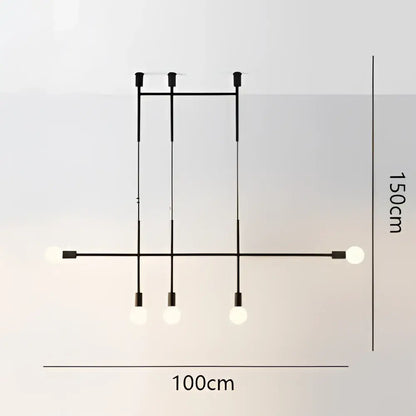 Modern black & rose gold minimalist pendant light dining room