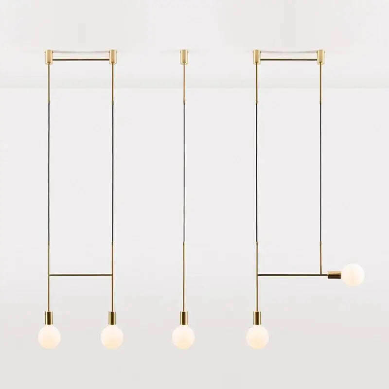 Modern black & rose gold minimalist pendant light dining room