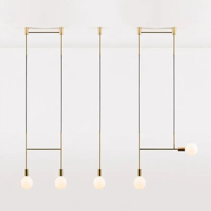 Modern black & rose gold minimalist pendant light dining room