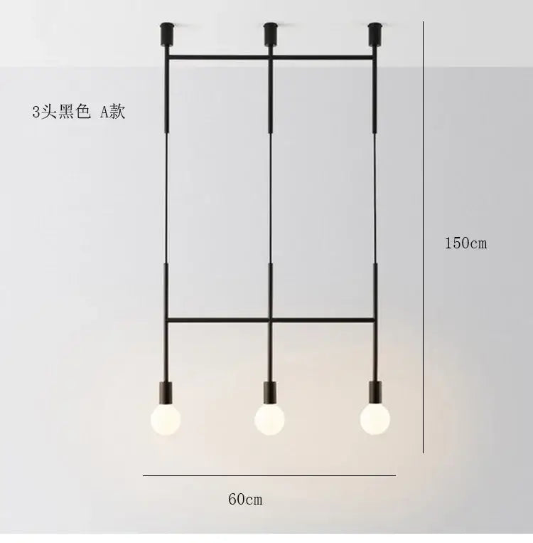 Modern black & rose gold minimalist pendant light dining room