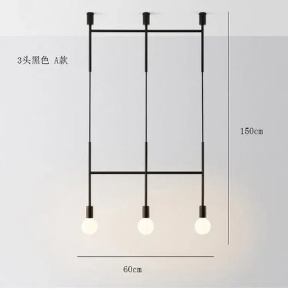 Modern black & rose gold minimalist pendant light dining room