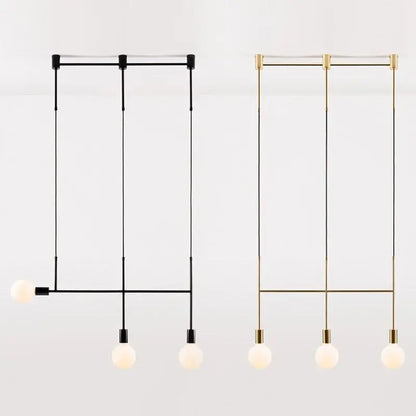 Modern black & rose gold minimalist pendant light dining room