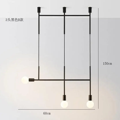 Modern black & rose gold minimalist pendant light dining room