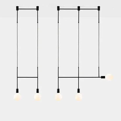 Modern black & rose gold minimalist pendant light dining room