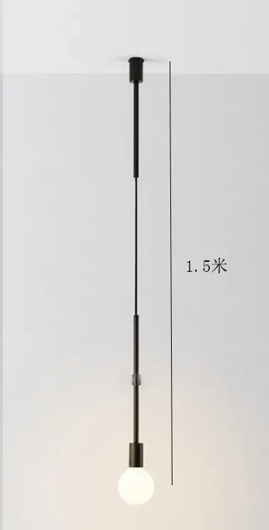 Modern black & rose gold minimalist pendant light dining room